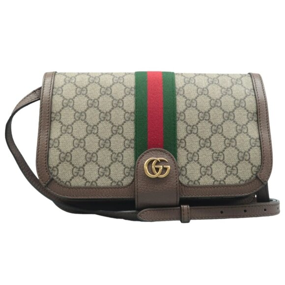 100% Authentic GUCCI GG Supreme Brown Canvas Shoulder Bag - Picture 1 of 12